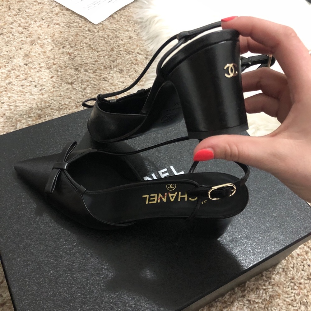Chanel black heels